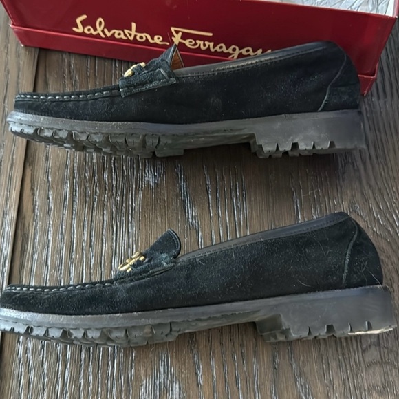 Salvatore Ferragamo Suede Women's Black Loafers - Picture 2 of 4